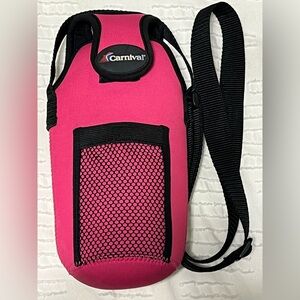 Carnival Pink and Black Neoprene Water Bottle Holder